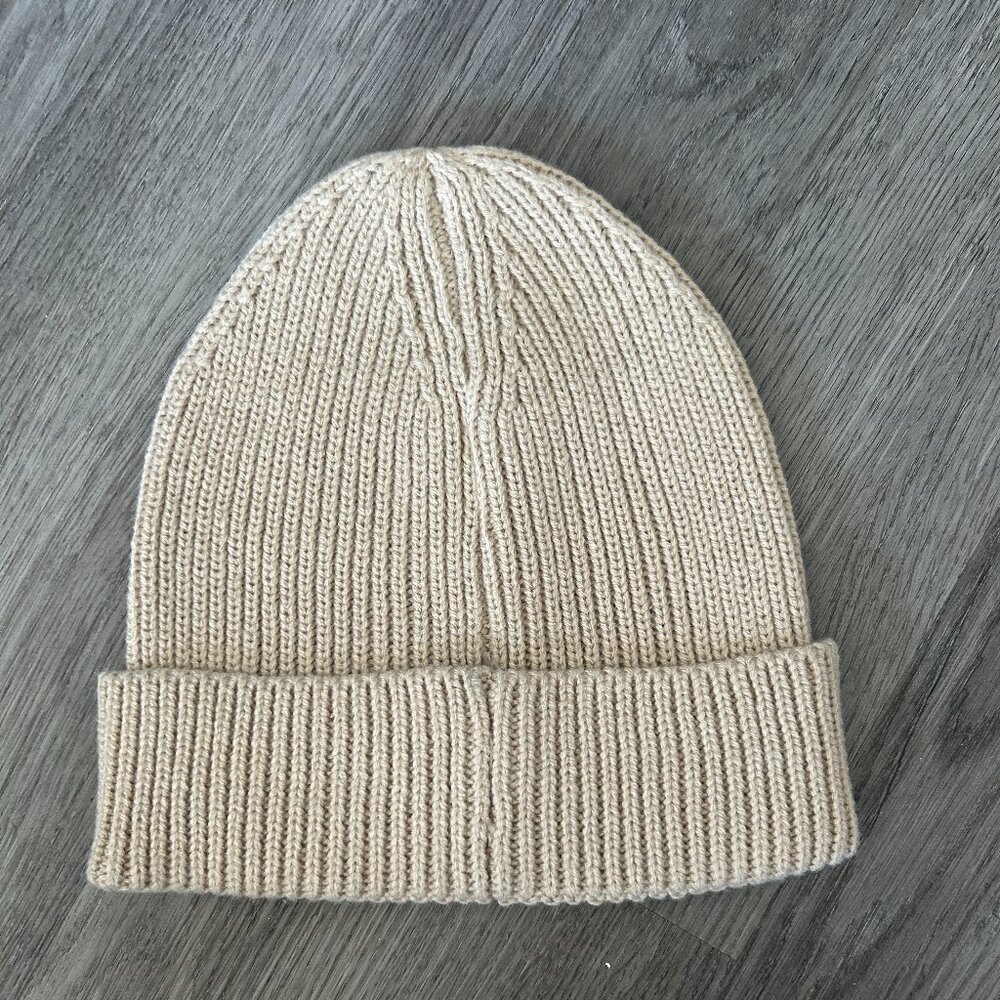 Beige Rib Knit Beanie - Picture 2 of 2